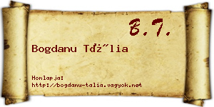 Bogdanu Tália névjegykártya